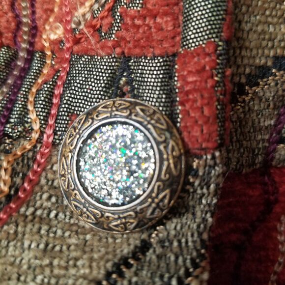 Vtg Alex Kim Jacket Womens Petite Large Patchwork Art to Wear Tapestry Blazer - Picture 5 of 10